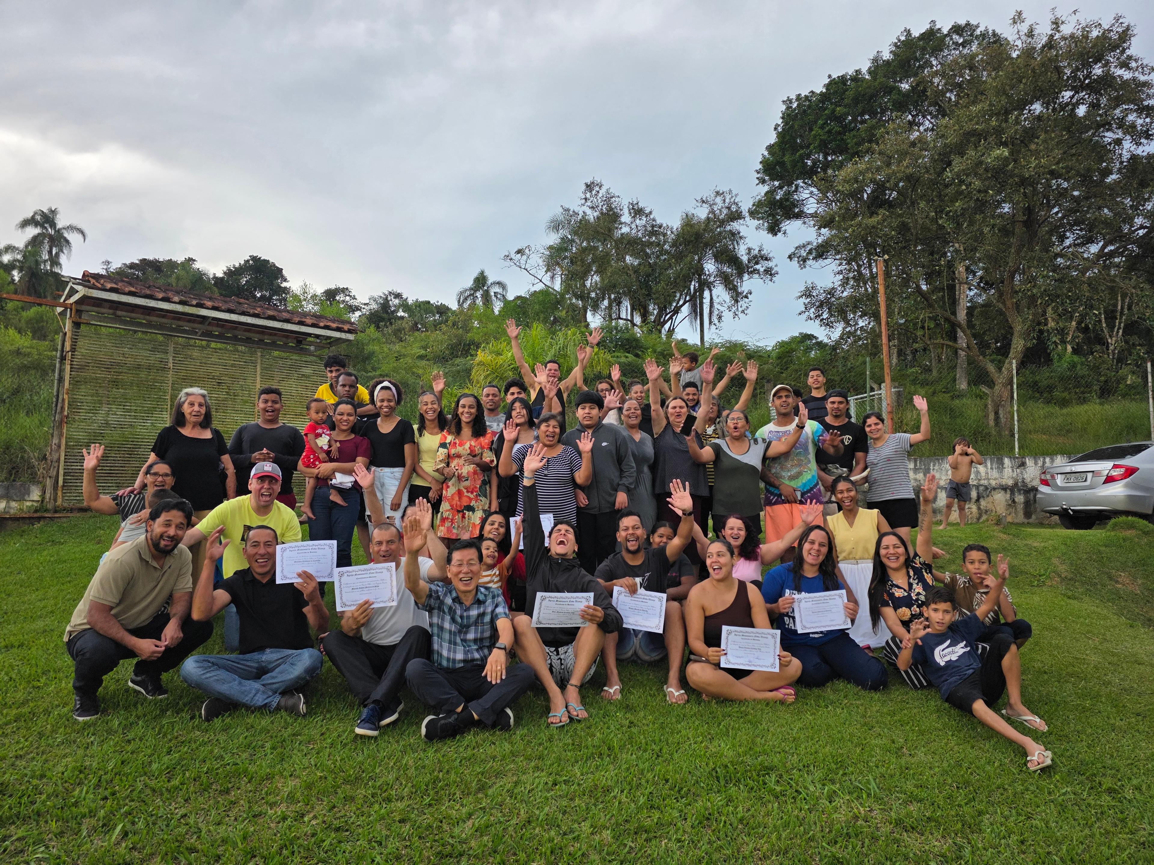 A scene of salvation evidenced by tears and joy.